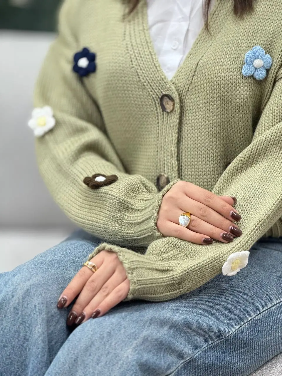 بافت جلو دکمه ترک نازگل 1